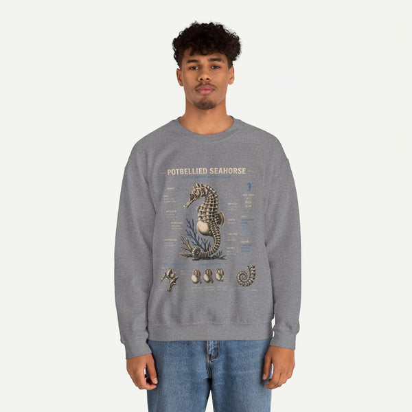 Potbellied Seahorse Anatomy Sweatshirt – Marine Biology Illustration Crewneck
