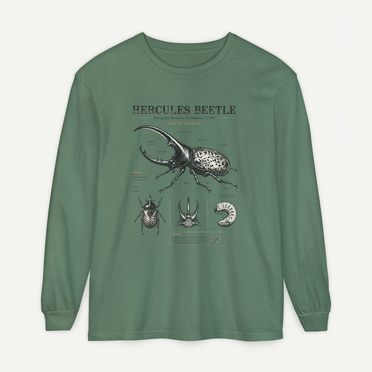 Hercules Beetle Anatomy Long Sleeve Tee