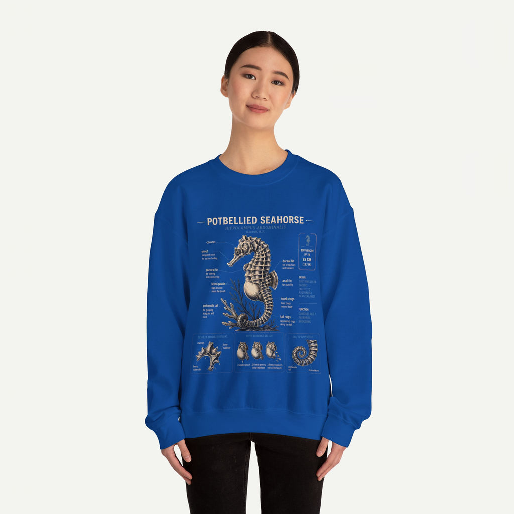 Potbellied Seahorse Anatomy Sweatshirt – Marine Biology Illustration Crewneck