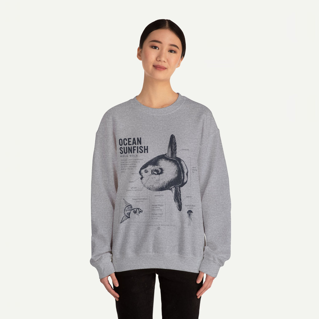 Ocean Sunfish Sweatshirt — Vintage Marine Illustration Pullover