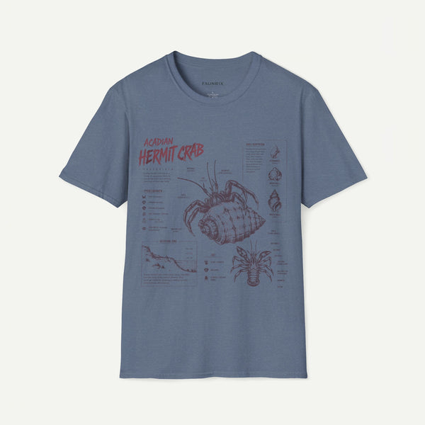 Hermit Crab Anatomy T-Shirt — Acadian Marine Illustration Tee