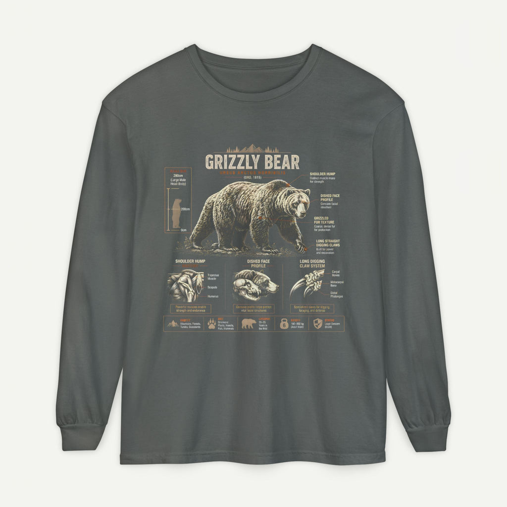 Grizzly Bear Anatomy Long Sleeve T‑Shirt