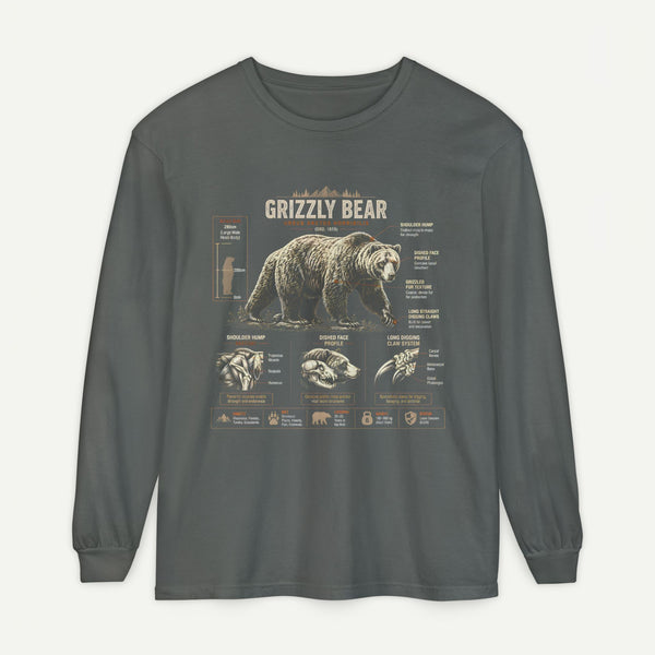 Grizzly Bear Anatomy Long Sleeve T‑Shirt