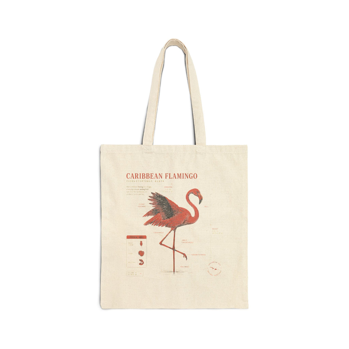 Caribbean Flamingo Canvas Tote Bag
