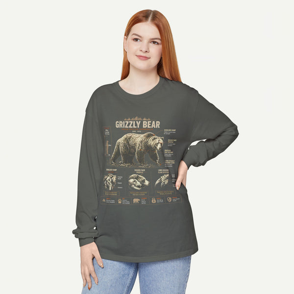 Grizzly Bear Anatomy Long Sleeve T‑Shirt