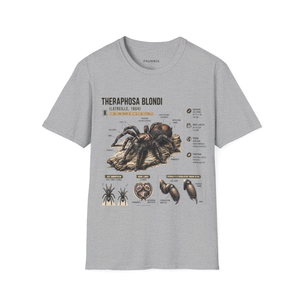 Theraphosa blondi Tarantula T-Shirt — Spider Anatomy Educational Tee