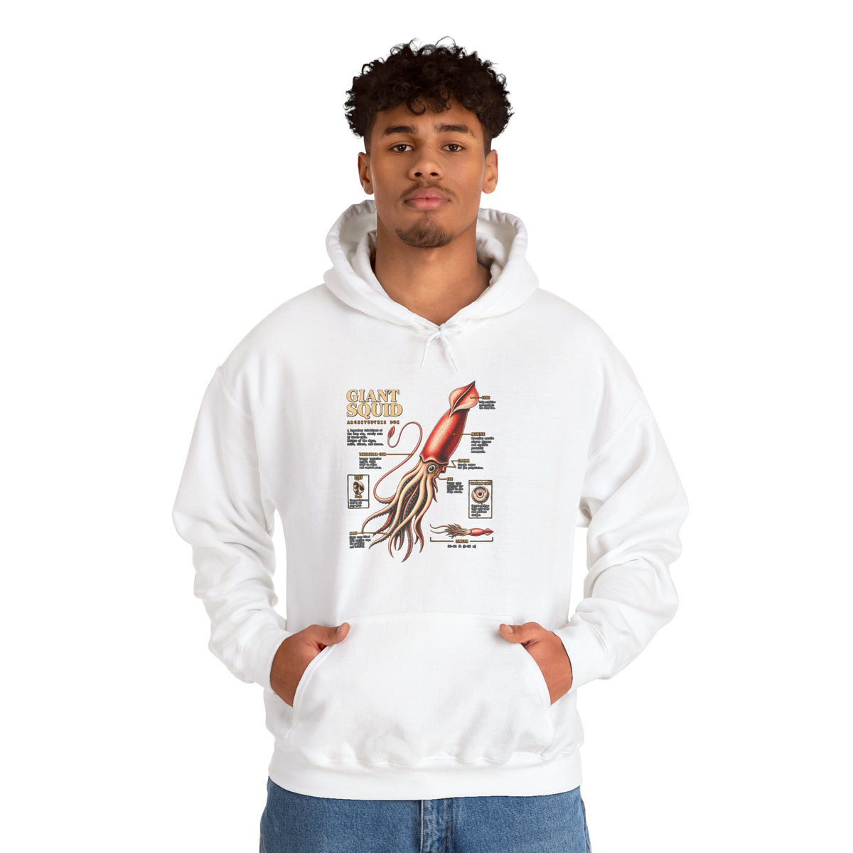 Squid Anatomy Hoodie — Vintage Scientific Illustration Pullover