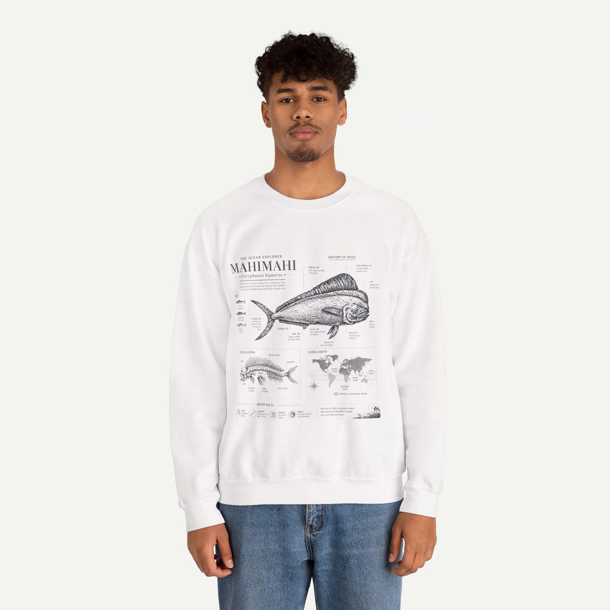 Mahi Mahi Fish Anatomy Sweatshirt