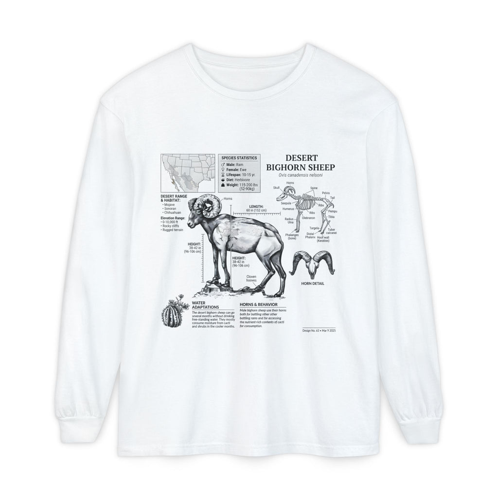 Desert Bighorn Sheep Diagram Long Sleeve T-Shirt