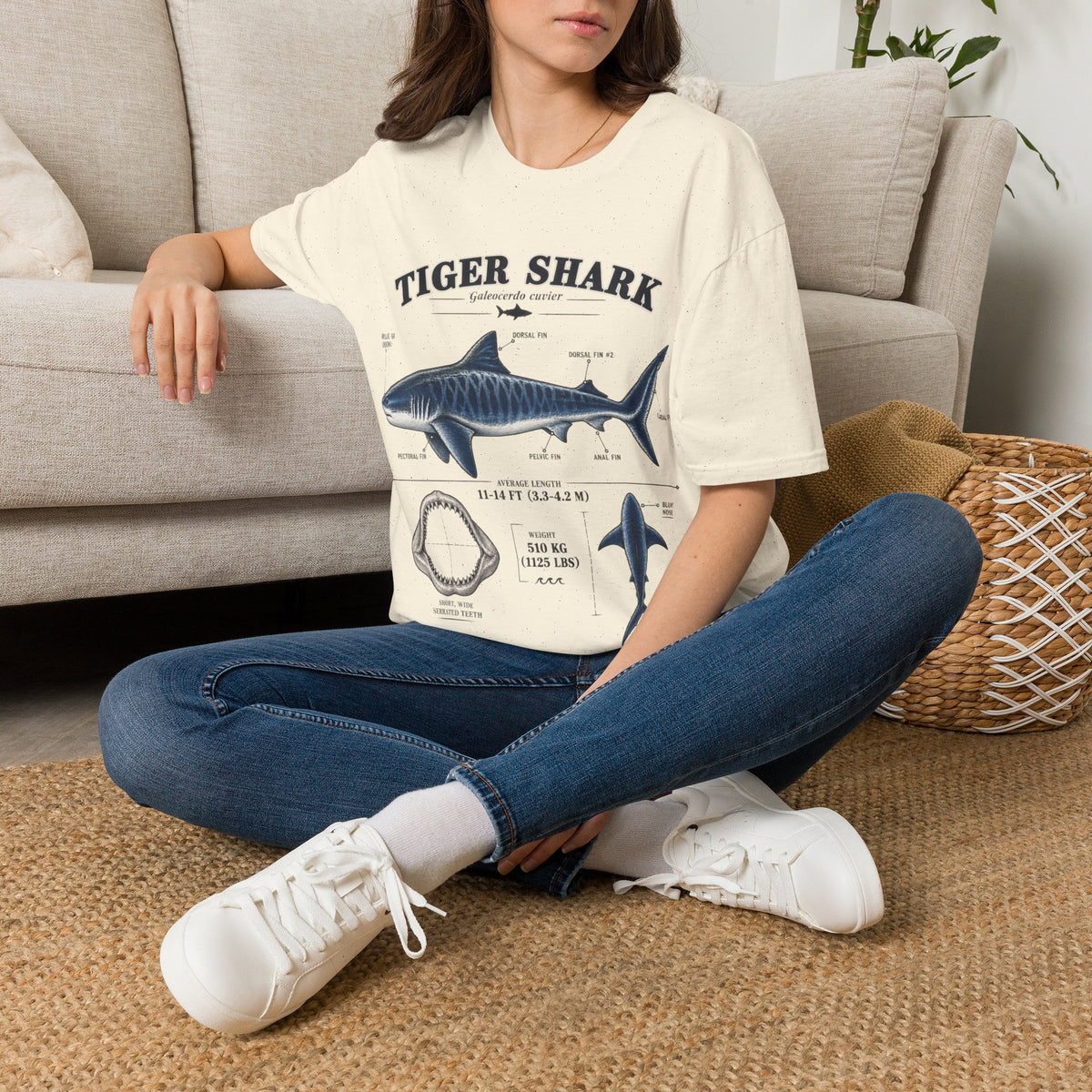 Tiger Shark Anatomy T-Shirt — Vintage Marine Biology Graphic Tee