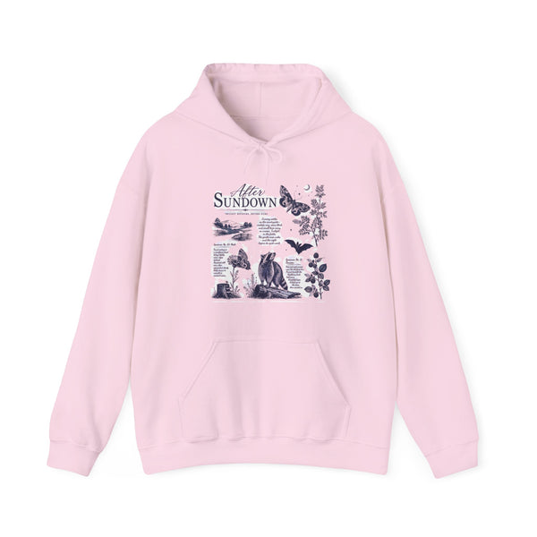 Sunset Foxes Hoodie — "After Sundown" Nature Graphic Pullover