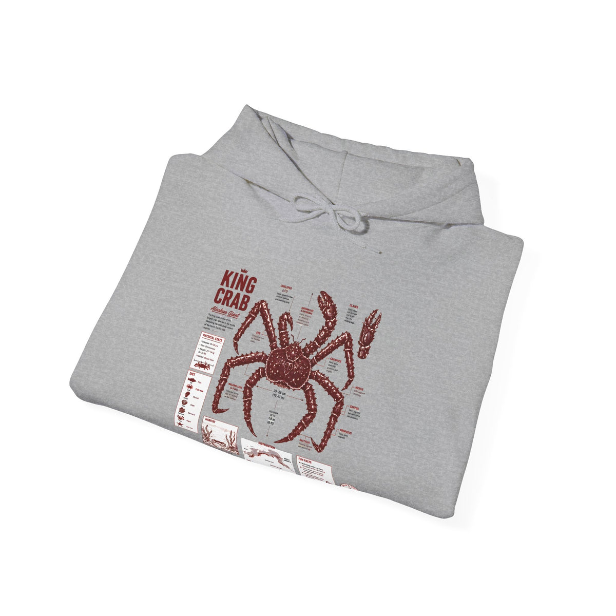 King Crab Anatomy Hoodie — Vintage Seafood Diagram Sweatshirt