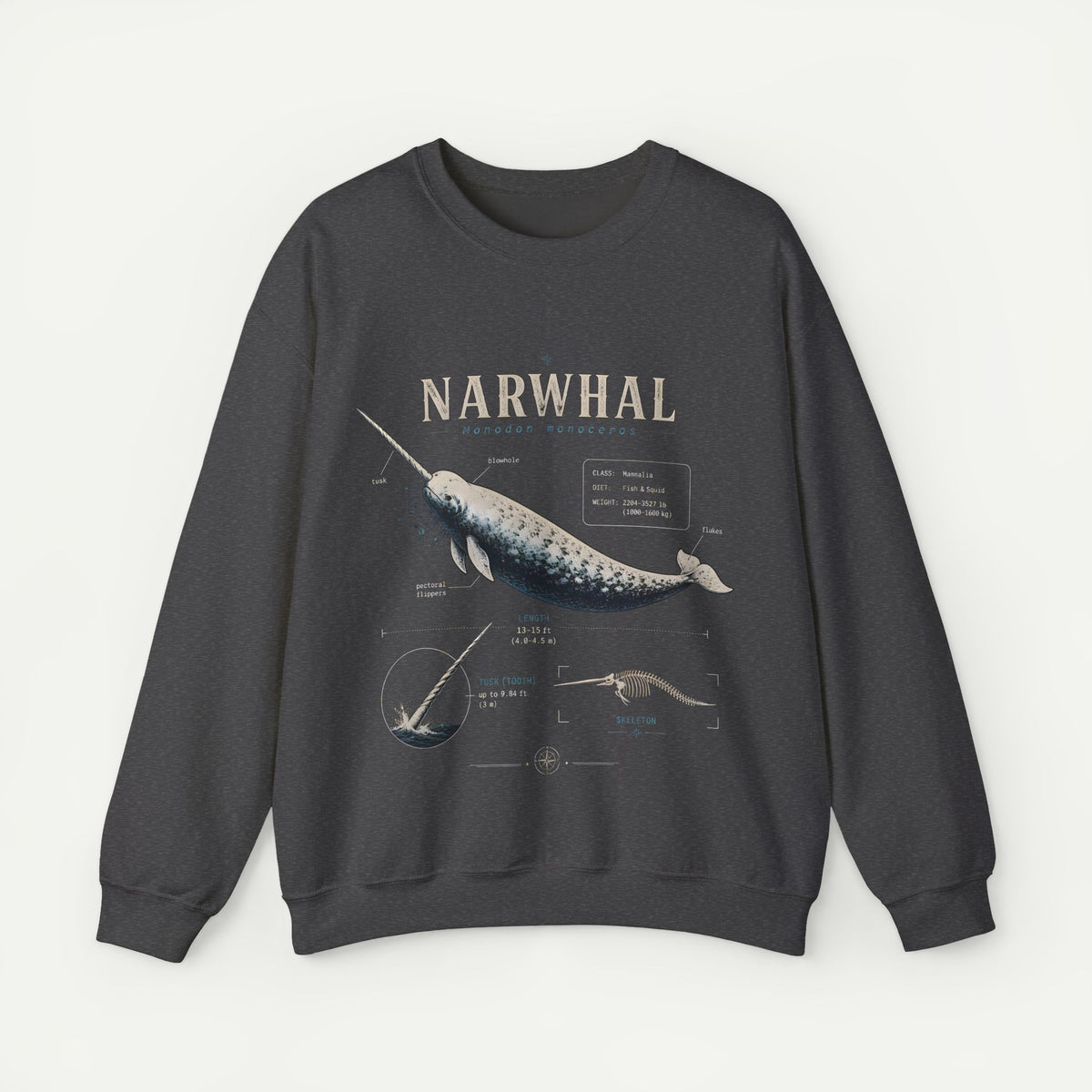 Narwhal Anatomy Crewneck Sweatshirt