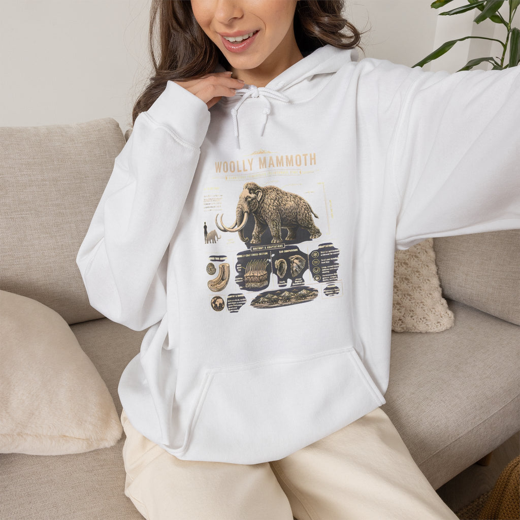 Woolly Mammoth Diagram Hoodie — Vintage Natural History Graphic Sweatshirt