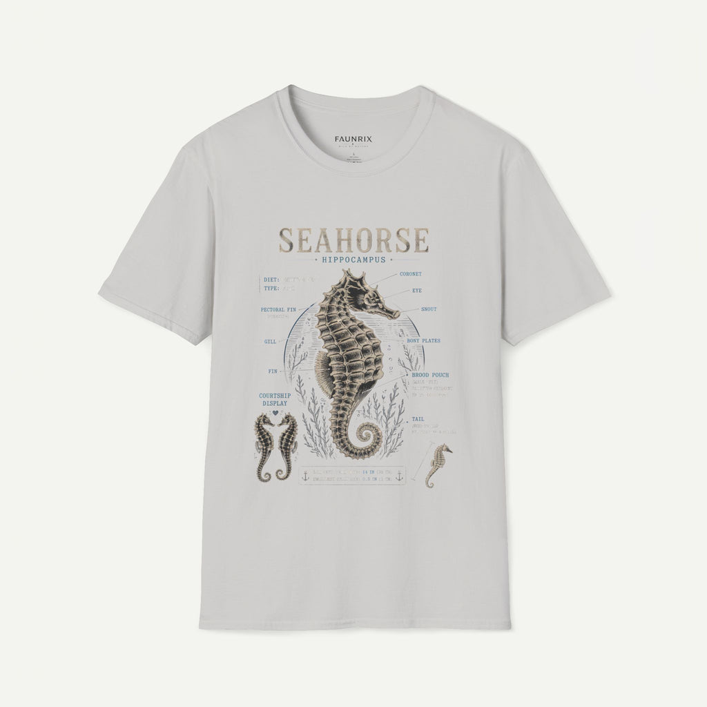 Seahorse Anatomy Tee — Vintage Marine Biology T-Shirt