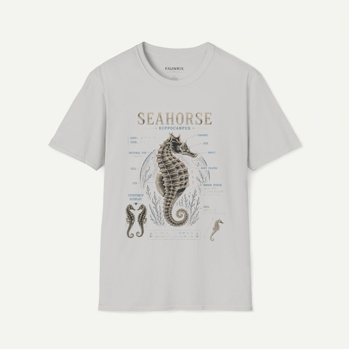 Seahorse Anatomy Tee — Vintage Marine Biology T-Shirt