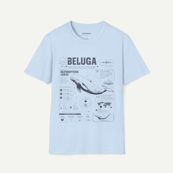 Beluga Whale Anatomy T-Shirt — Marine Life Illustration Tee Delphinapterus leucas