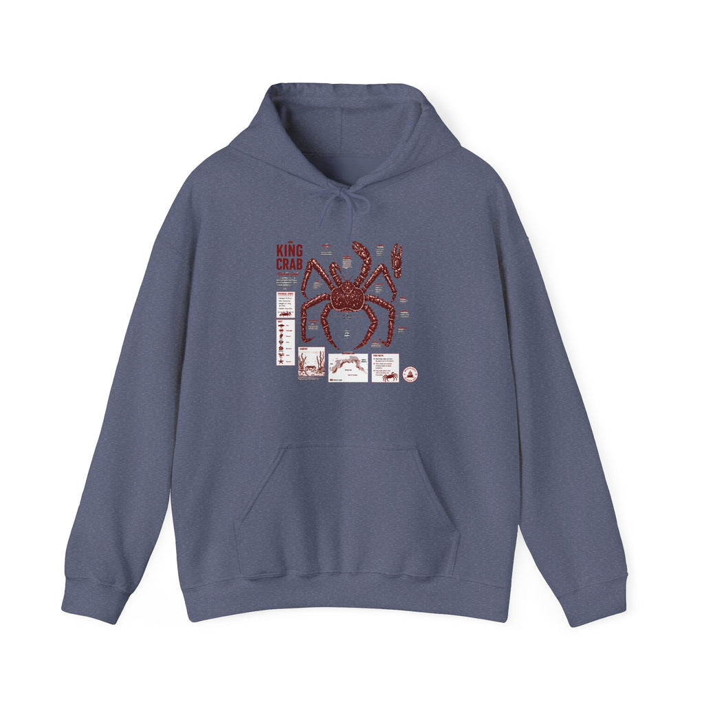 King Crab Anatomy Hoodie — Vintage Seafood Diagram Sweatshirt