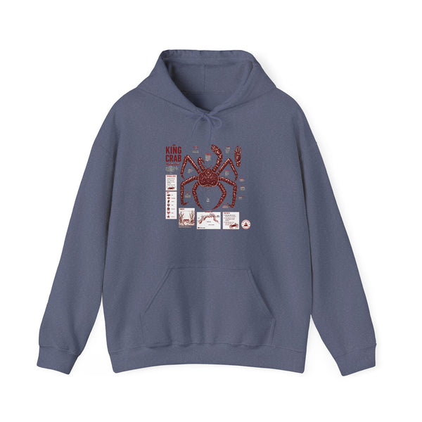 King Crab Anatomy Hoodie — Vintage Seafood Diagram Sweatshirt
