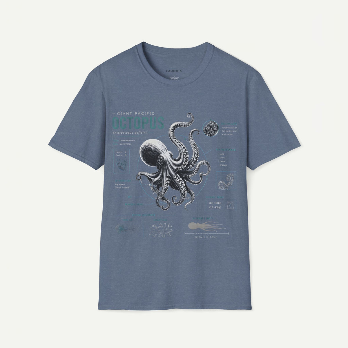 Octopus Anatomy Tee — Vintage Marine Illustration T-Shirt