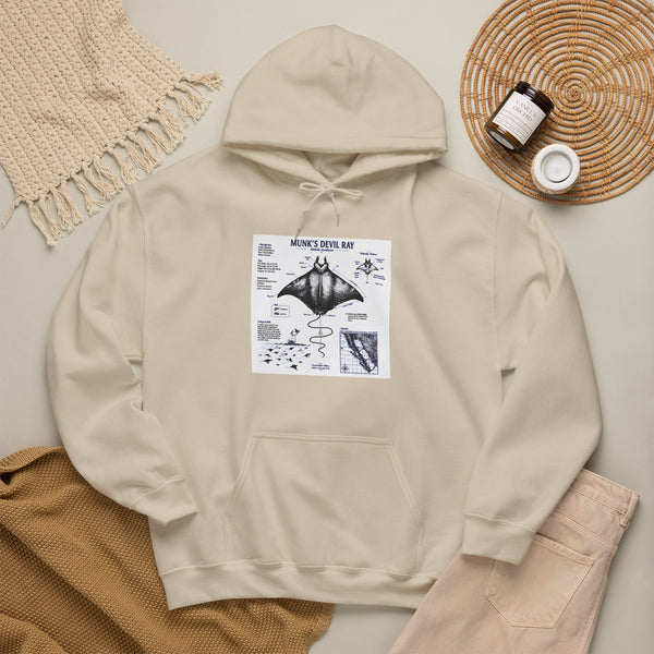 Manta Ray Anatomy Hoodie — Marine Life Graphic Pullover