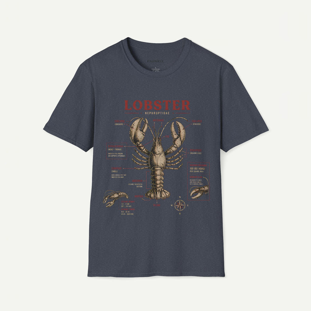 Lobster Anatomy T-Shirt — Vintage Nautical Seafood Diagram Tee