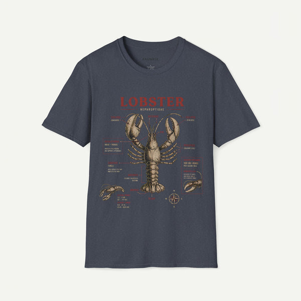 Lobster Anatomy T-Shirt — Vintage Nautical Seafood Diagram Tee