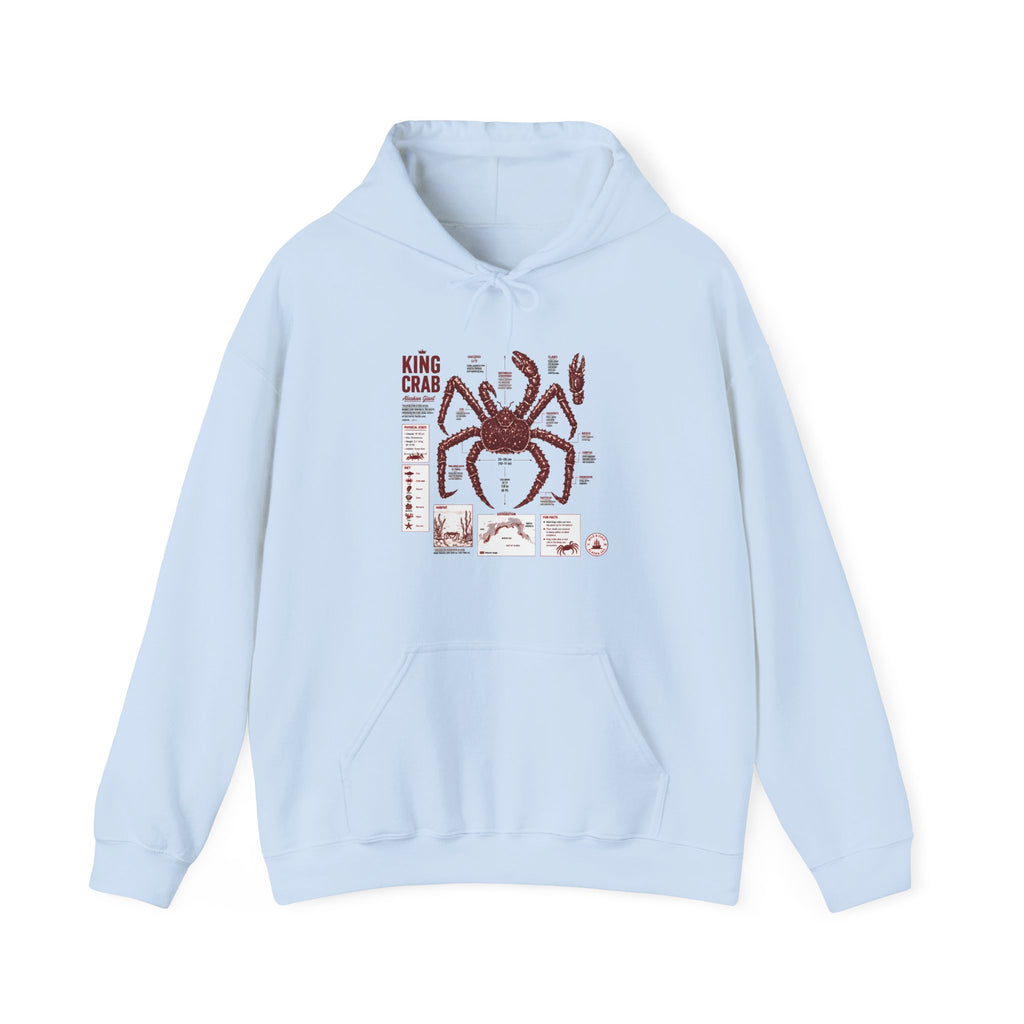 King Crab Anatomy Hoodie — Vintage Seafood Diagram Sweatshirt