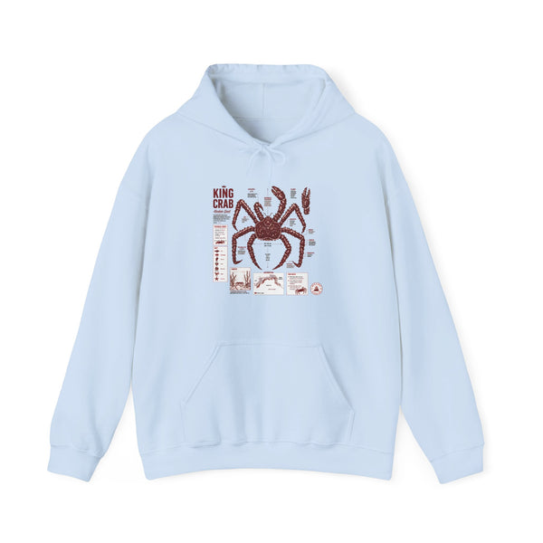 King Crab Anatomy Hoodie — Vintage Seafood Diagram Sweatshirt