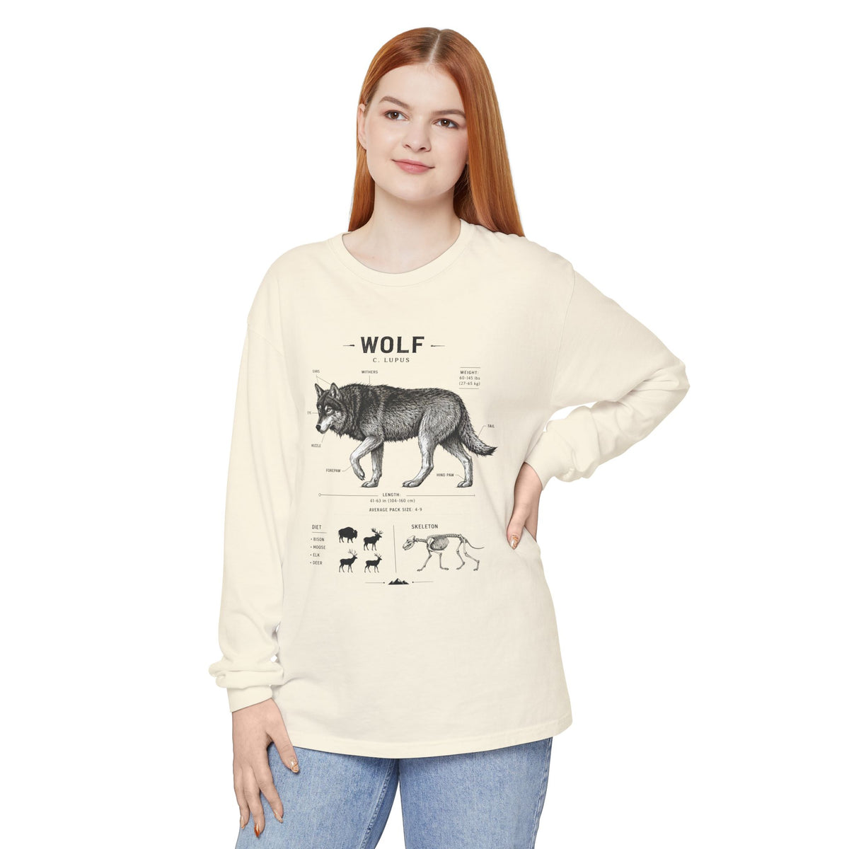 Wolf Anatomy Long Sleeve Tee
