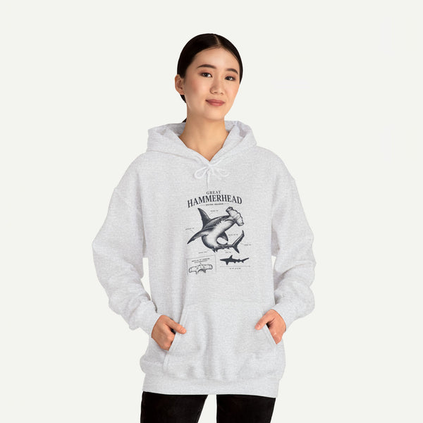 Hammerhead Shark Anatomy Hoodie – Marine Biology Graphic