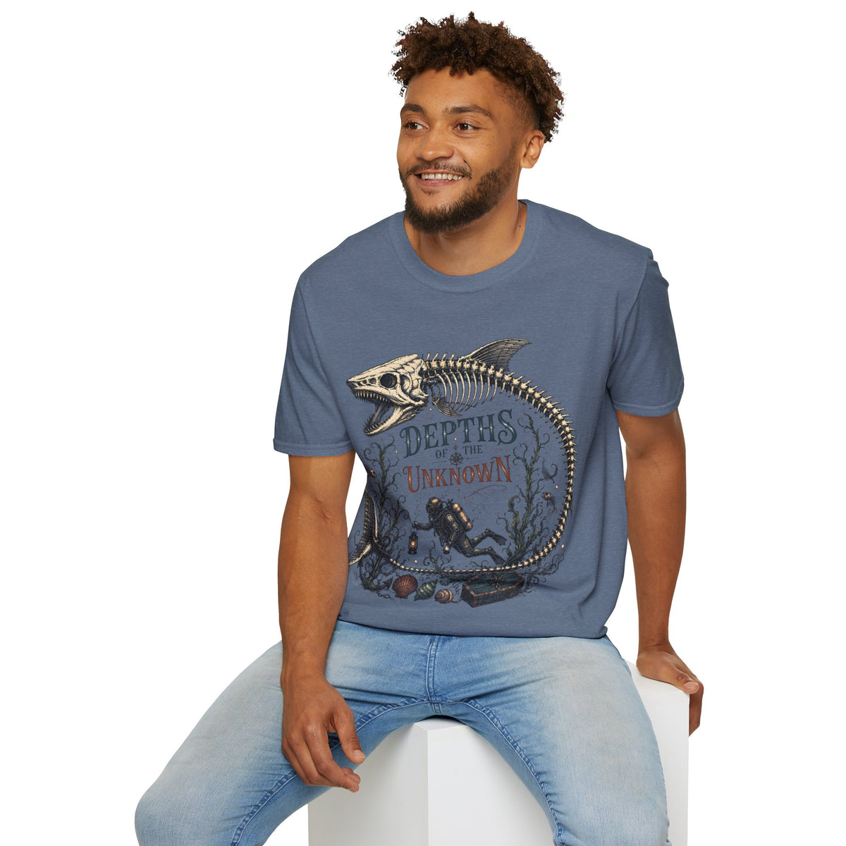 Depths of the Unknown Fish Skeleton T-Shirt