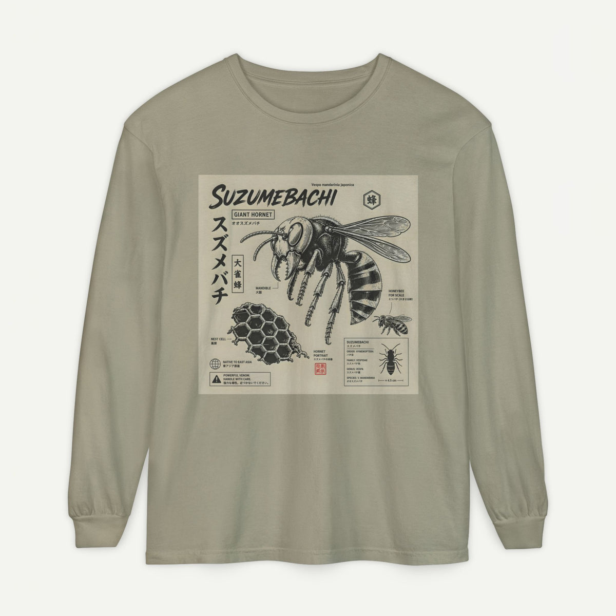 Suzumebachi Japanese Hornet Anatomy Long Sleeve Tee Main image