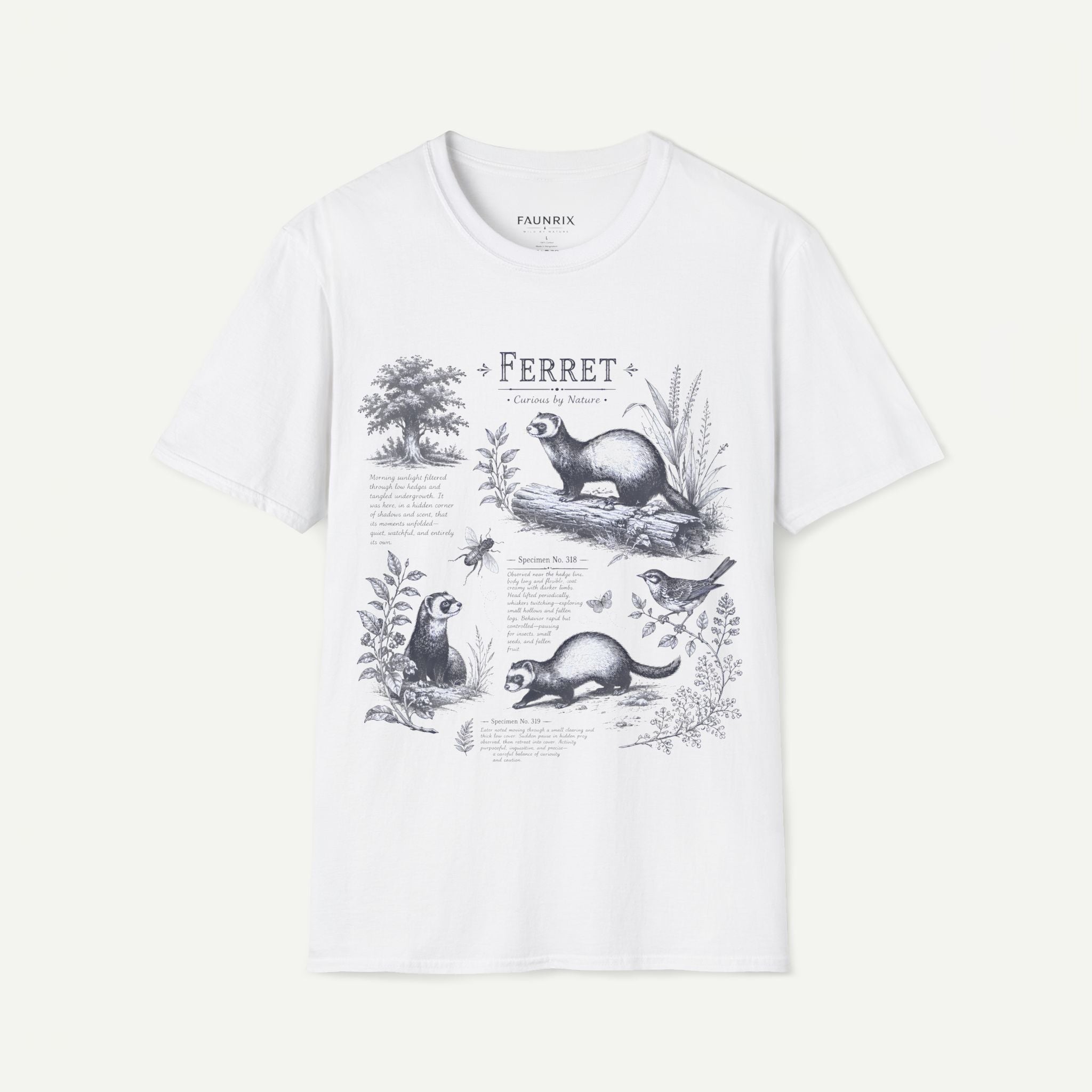 Ferret Vintage Anatomy T-Shirt — Botanical Wildlife Tee Secondary image