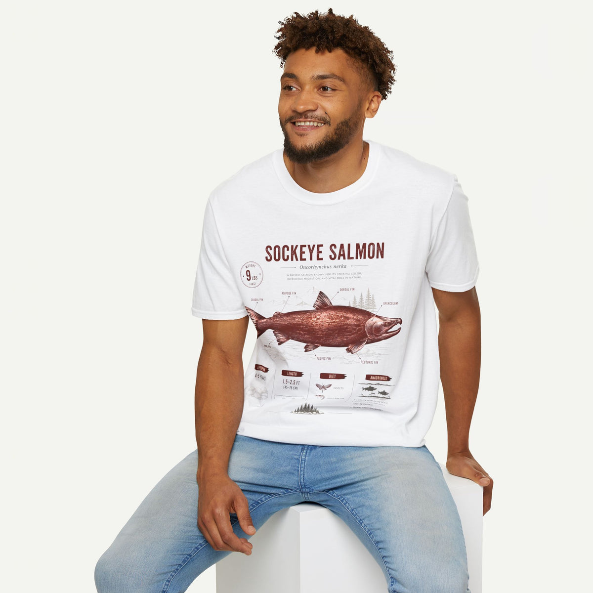 Sockeye Salmon T-Shirt — Vintage Fish Anatomy Tee