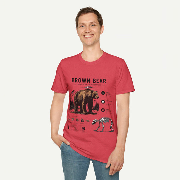 Brown Bear Anatomy Graphic T-Shirt — Wildlife Illustration Tee