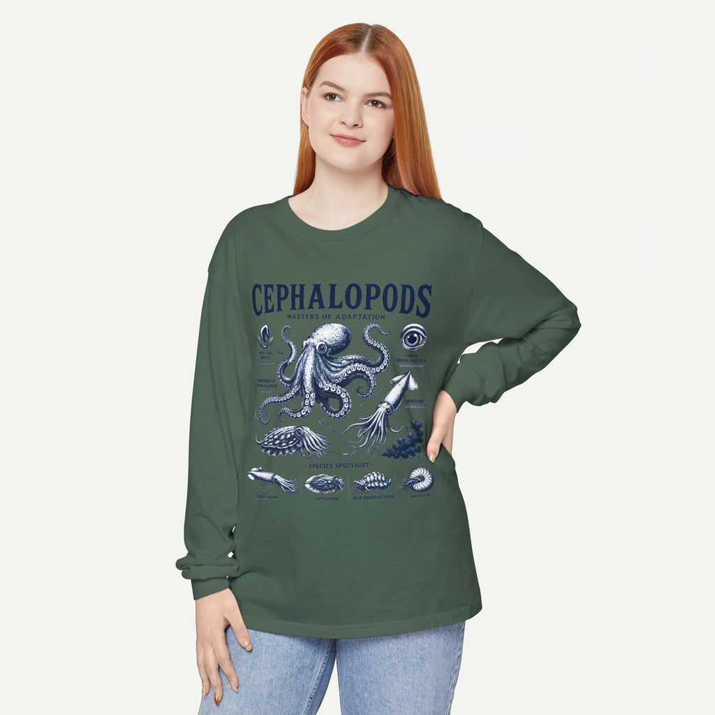 Cephalopods Illustration Long Sleeve Tee