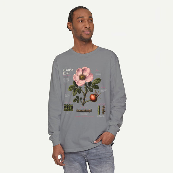Botanical Rose Diagram Long Sleeve T-Shirt