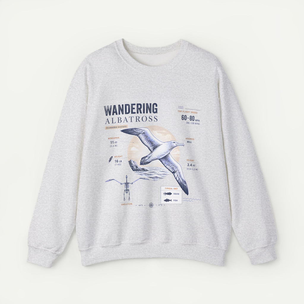 Wandering Albatross Anatomy Sweatshirt — Vintage Seabird Illustration