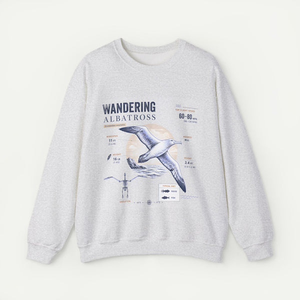 Wandering Albatross Anatomy Sweatshirt — Vintage Seabird Illustration