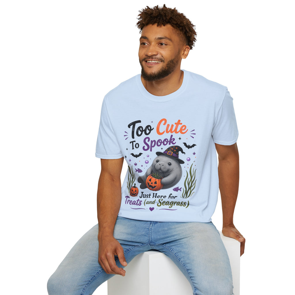 Too Cute to Spook Hippo Halloween T-Shirt — Just Here for Treats Cute Spooky Tee