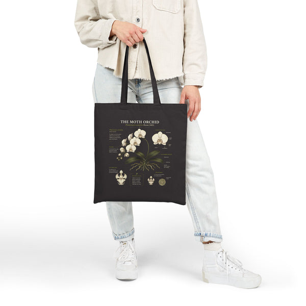 Moth Orchid Tote Bag — Botanical Diagram Canvas Shopper