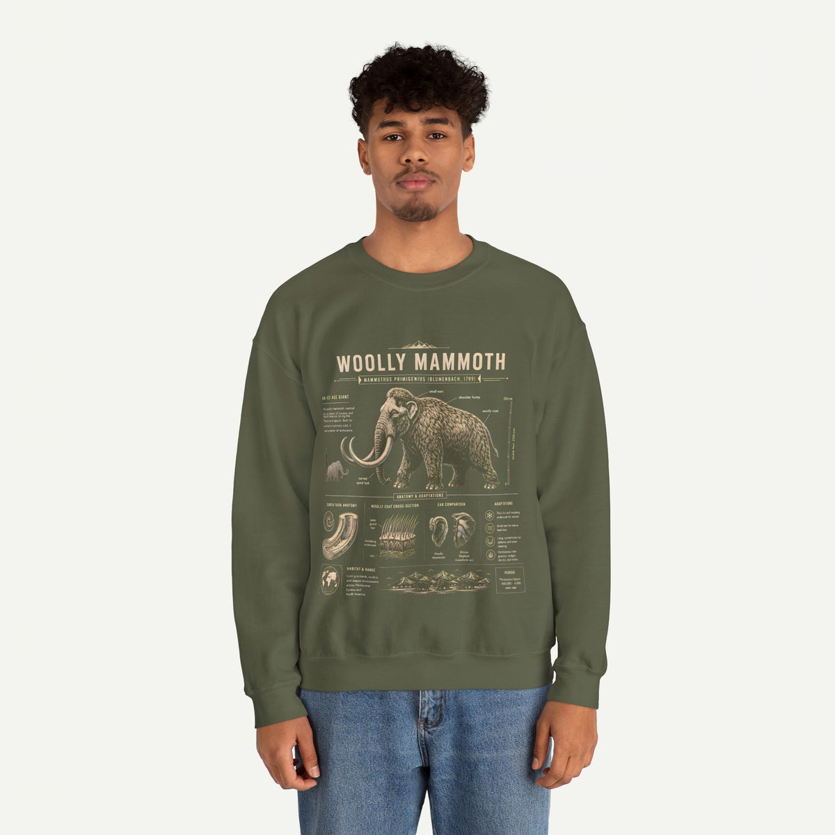 Woolly Mammoth Anatomy Sweatshirt — Vintage Natural History Crewneck