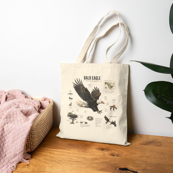 Bald Eagle Anatomy Canvas Tote
