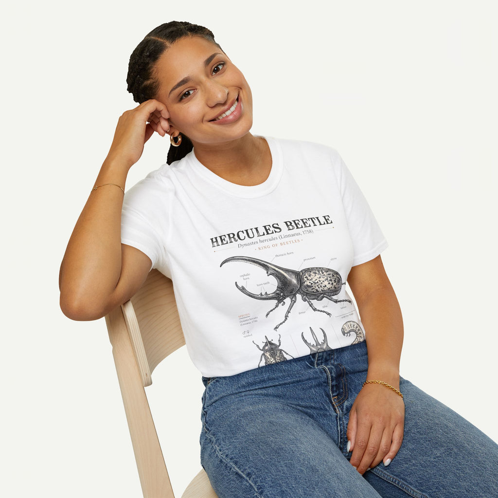 Hercules Beetle Anatomy T-Shirt — Vintage Entomology Graphic Tee