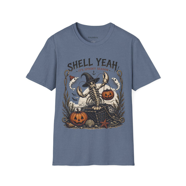 Shell Yeah! It's Spooky Season Tee — Halloween Crab Witch Graphic T-Shirt