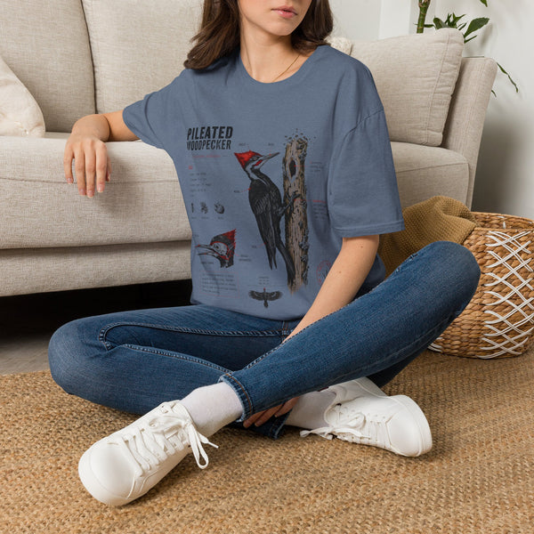 Pileated WoodpeckerAnatomy T-Shirt — Vintage Ornithology Bird Illustration Tee