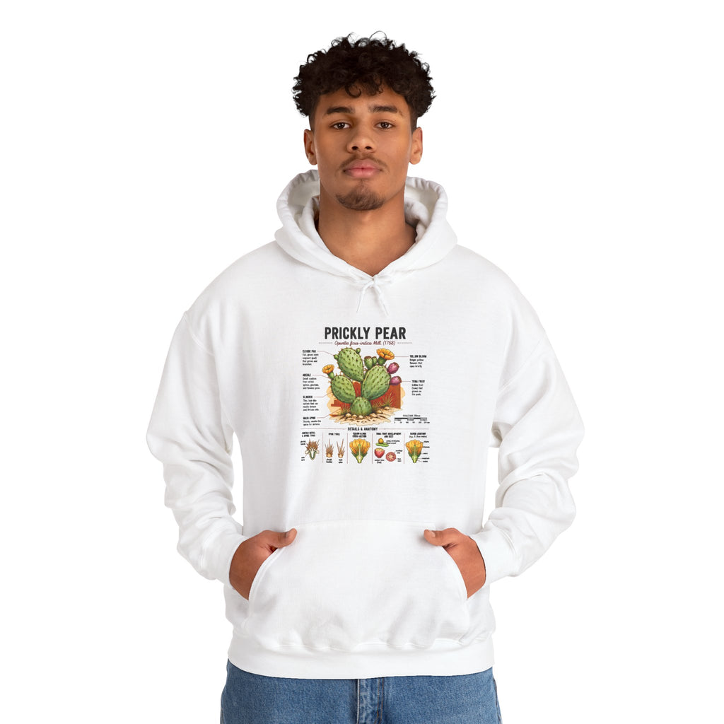 Prickly Pear Botanical Hoodie – Cactus Anatomy Illustrated Sweatshirt