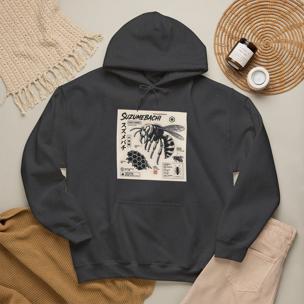 Honey Bee Anatomy Hoodie — Vintage Japanese Beekeeping Art Sweatshirt