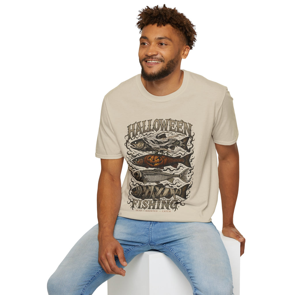 Halloween Fishing T-Shirt — Spooky Pumpkin Fish Graphic Tee